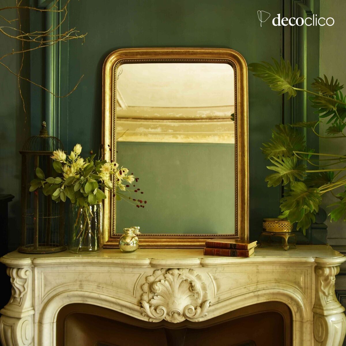 Gilded trumeau mirror 75 x 100 cm  Manderley