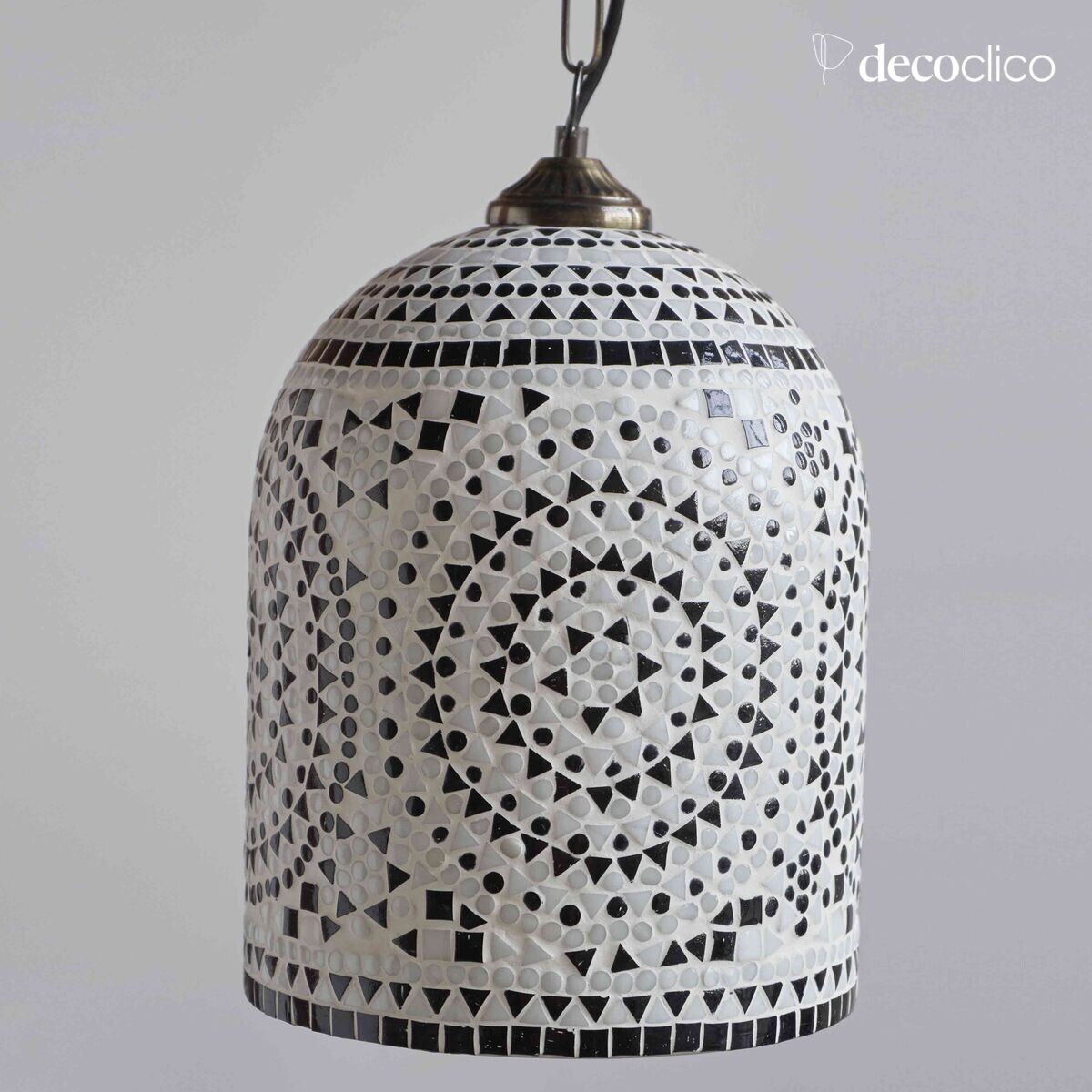 Glass mosaic bell hanger - black and white Bangalore