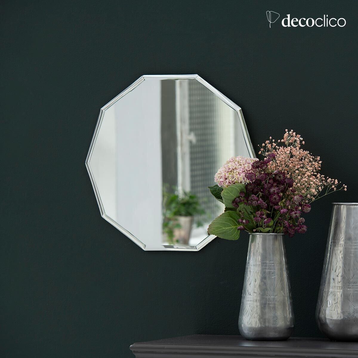 Leonie bevelled decagonal round mirror 44 x 47 cm