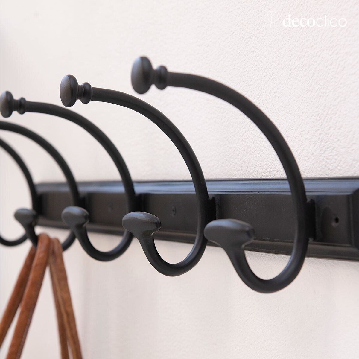 Matt black metal coat rack - GM