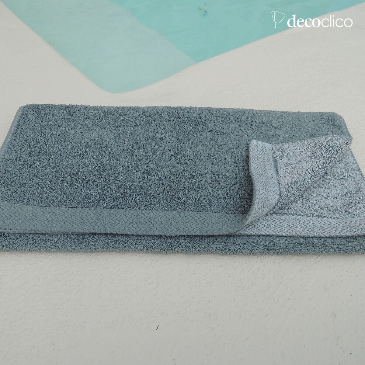 Mineral blue terry cotton guest towel 30 x 50 cm