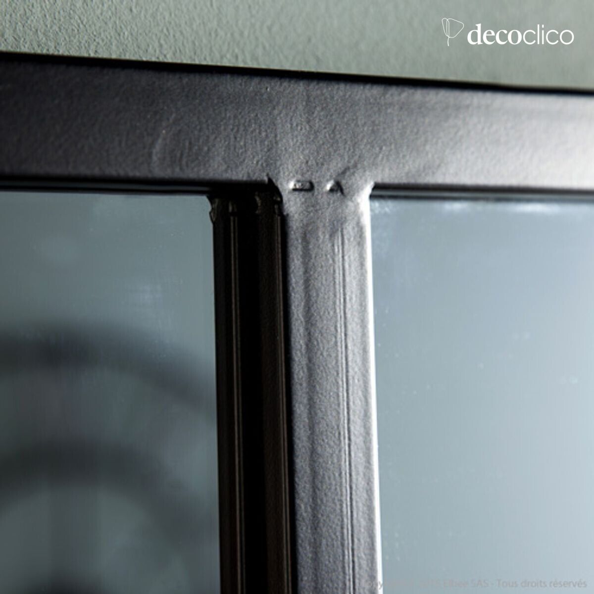 Mirror, black metal rectangular glass workshop 140 x 75 cm Barney