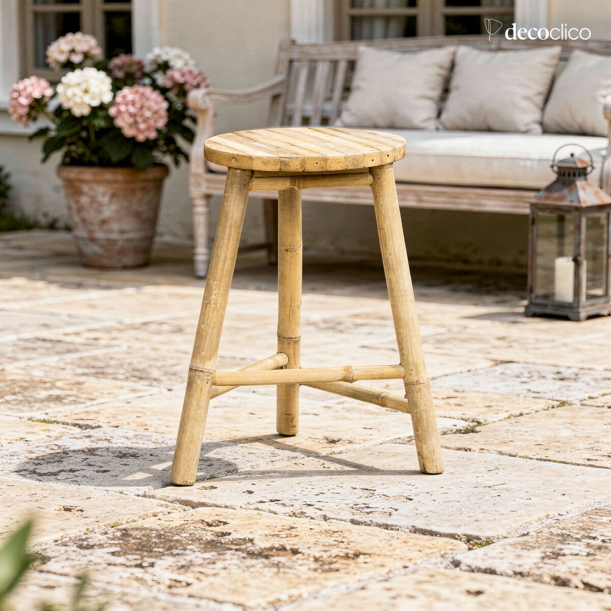 Natural bamboo tripod stool Taman
