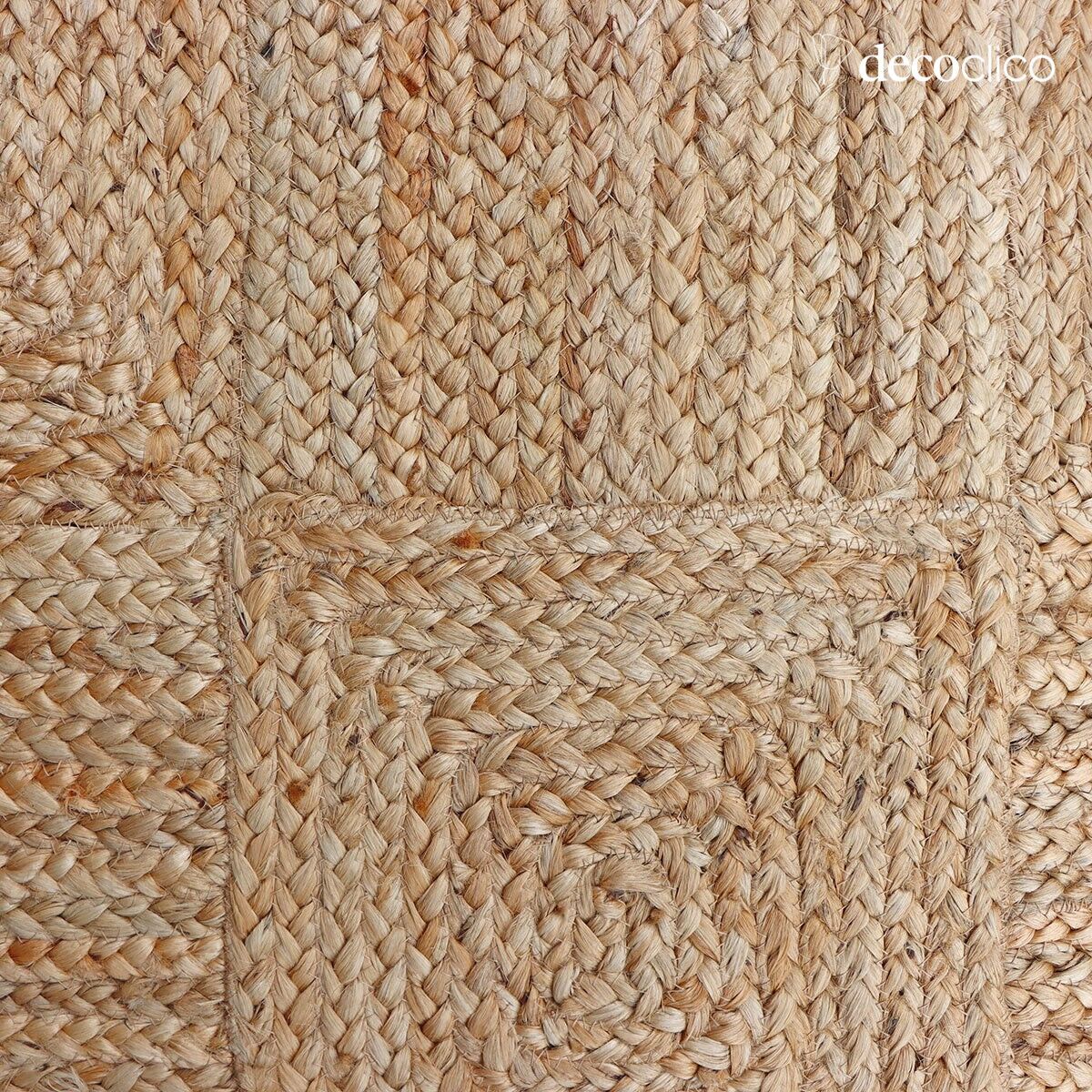 Natural jute runner with hand-woven pattern 80 x 200 cm