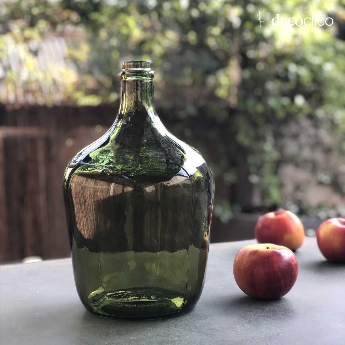 Olive green 4L recycled glass demijohn