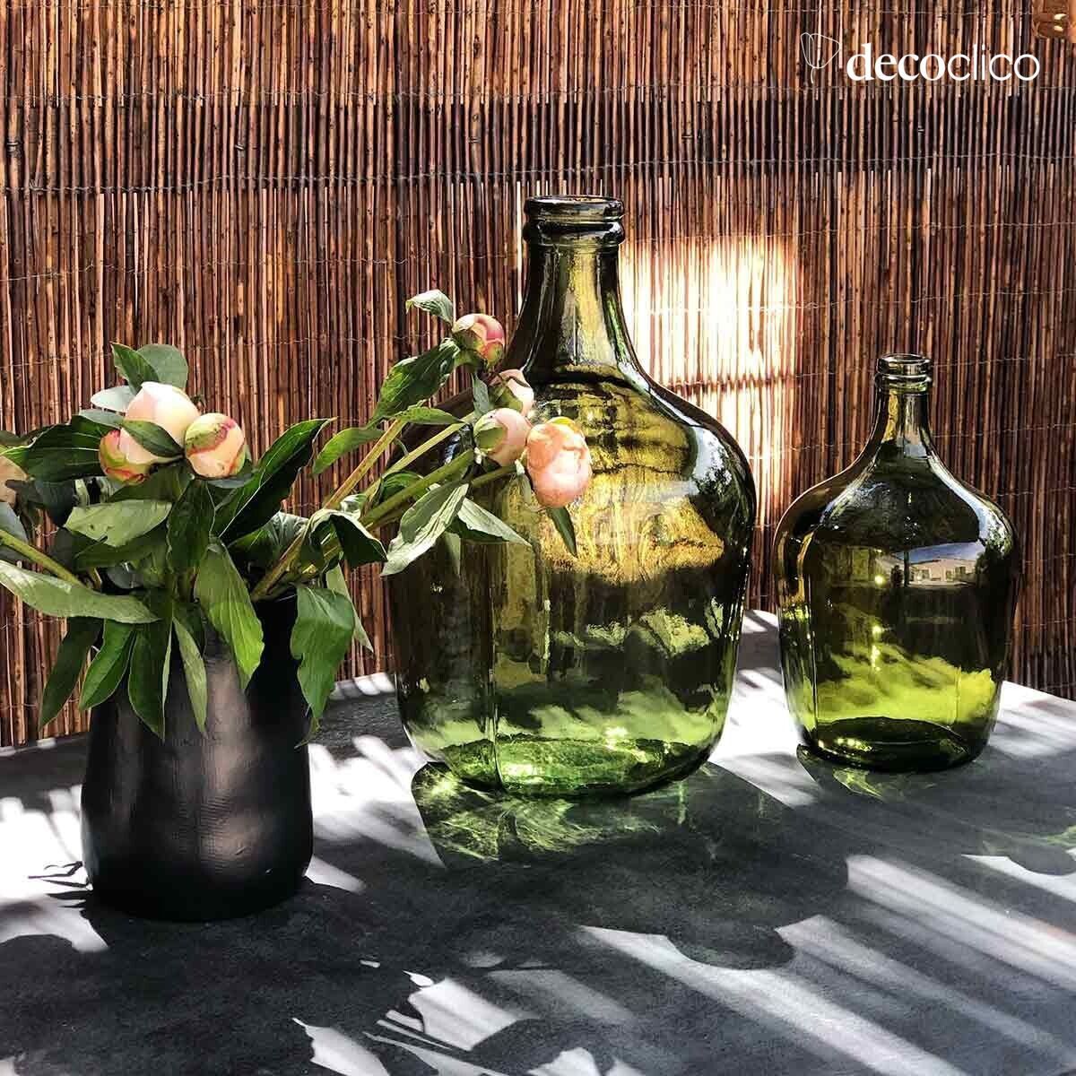 Olive green 4L recycled glass demijohn