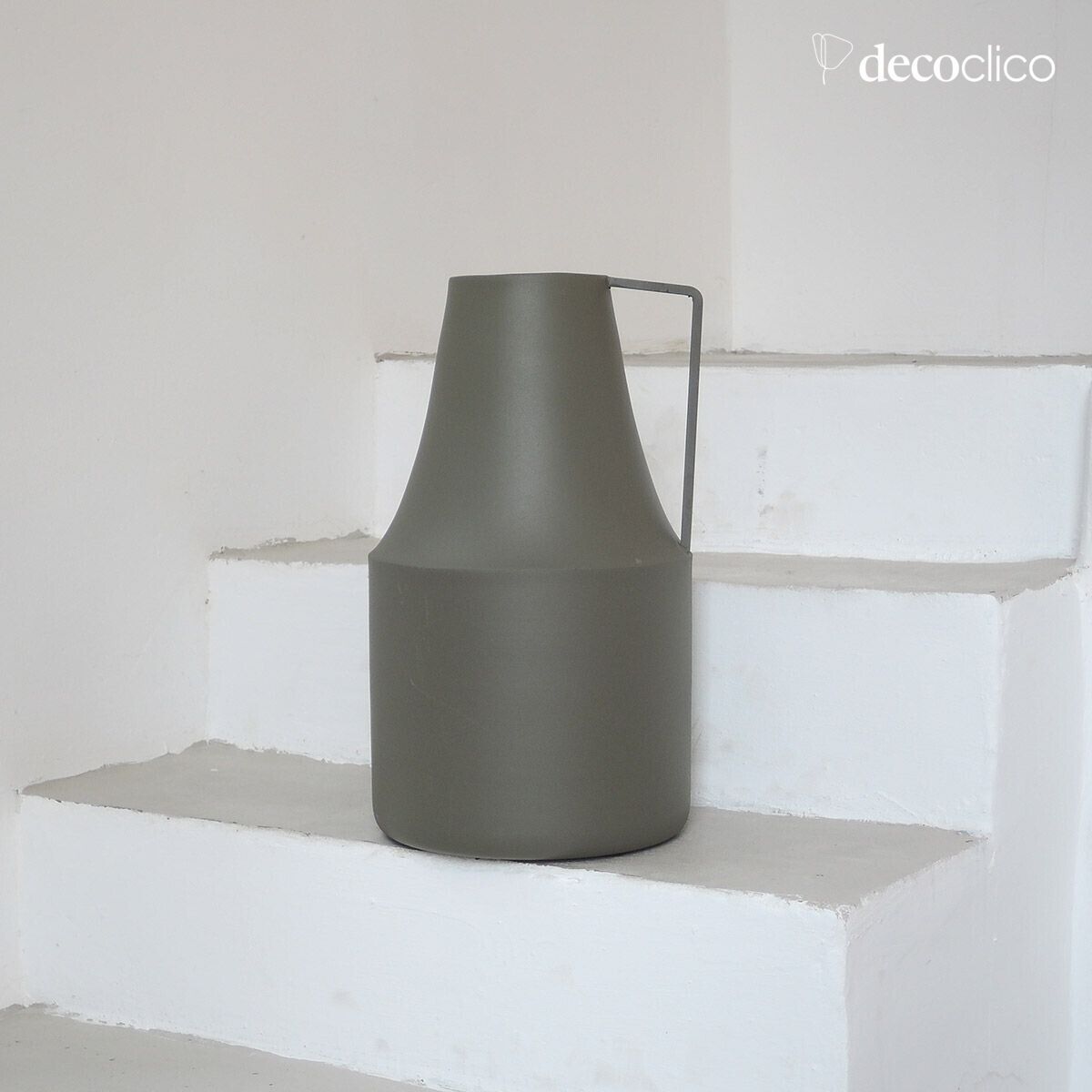 Olive green metal milk jug H38 cm  Tosca