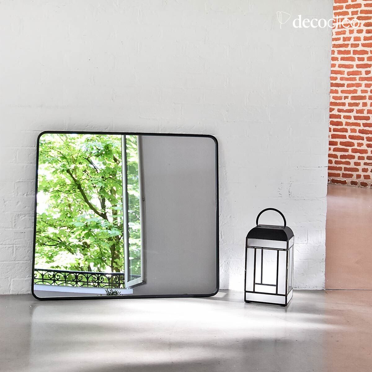 Rectangular black metal mirror 85 x 75 cm  Uptown