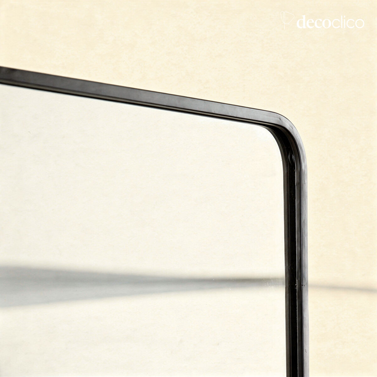 Rectangular black metal mirror with shelf 60 x 35 cm Bricklane