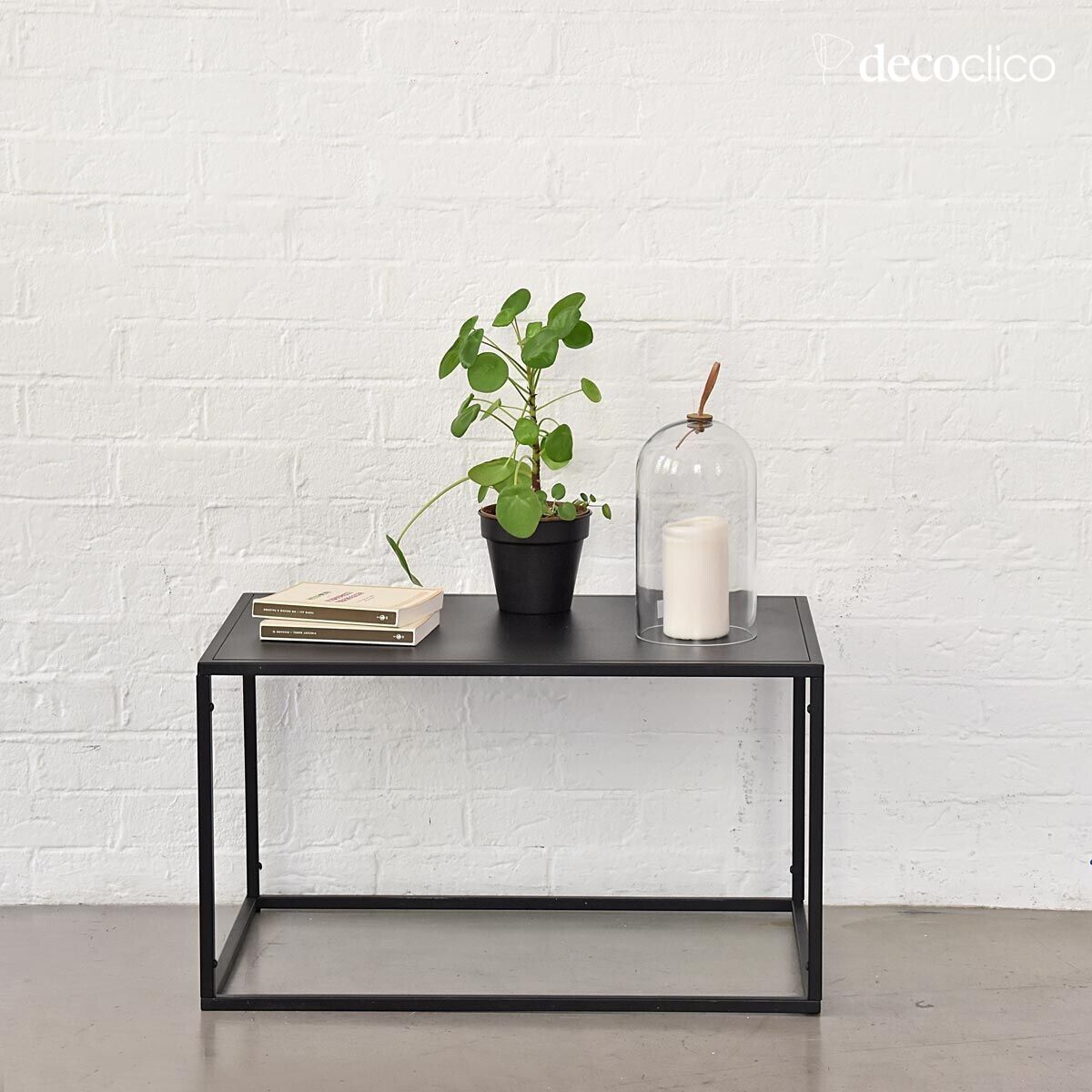 Rectangular coffee table in matt black metal Bricklane