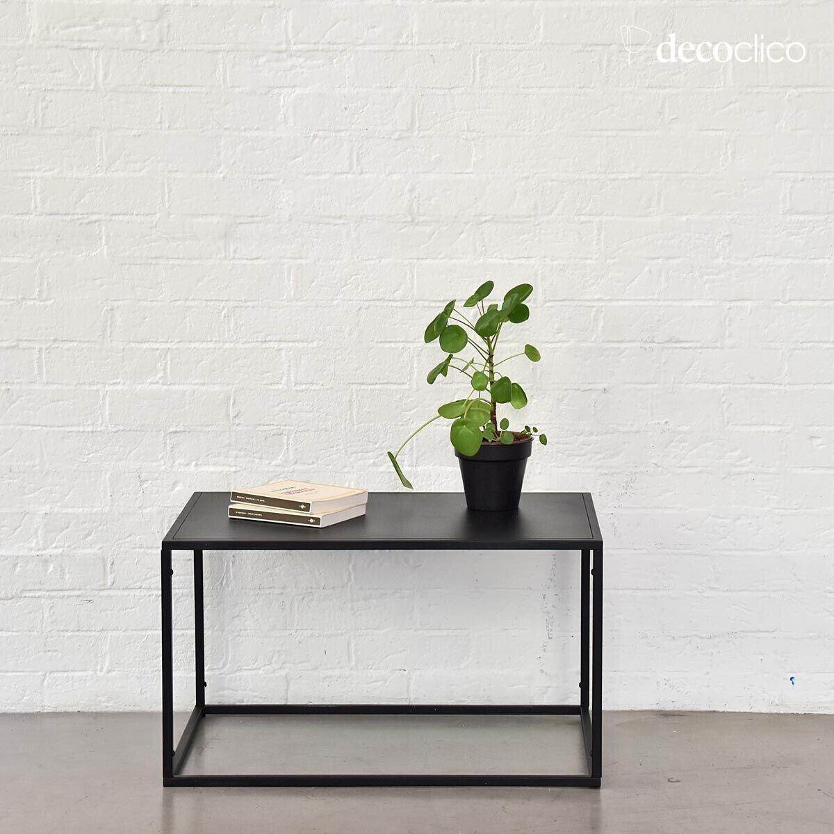 Rectangular coffee table in matt black metal Bricklane