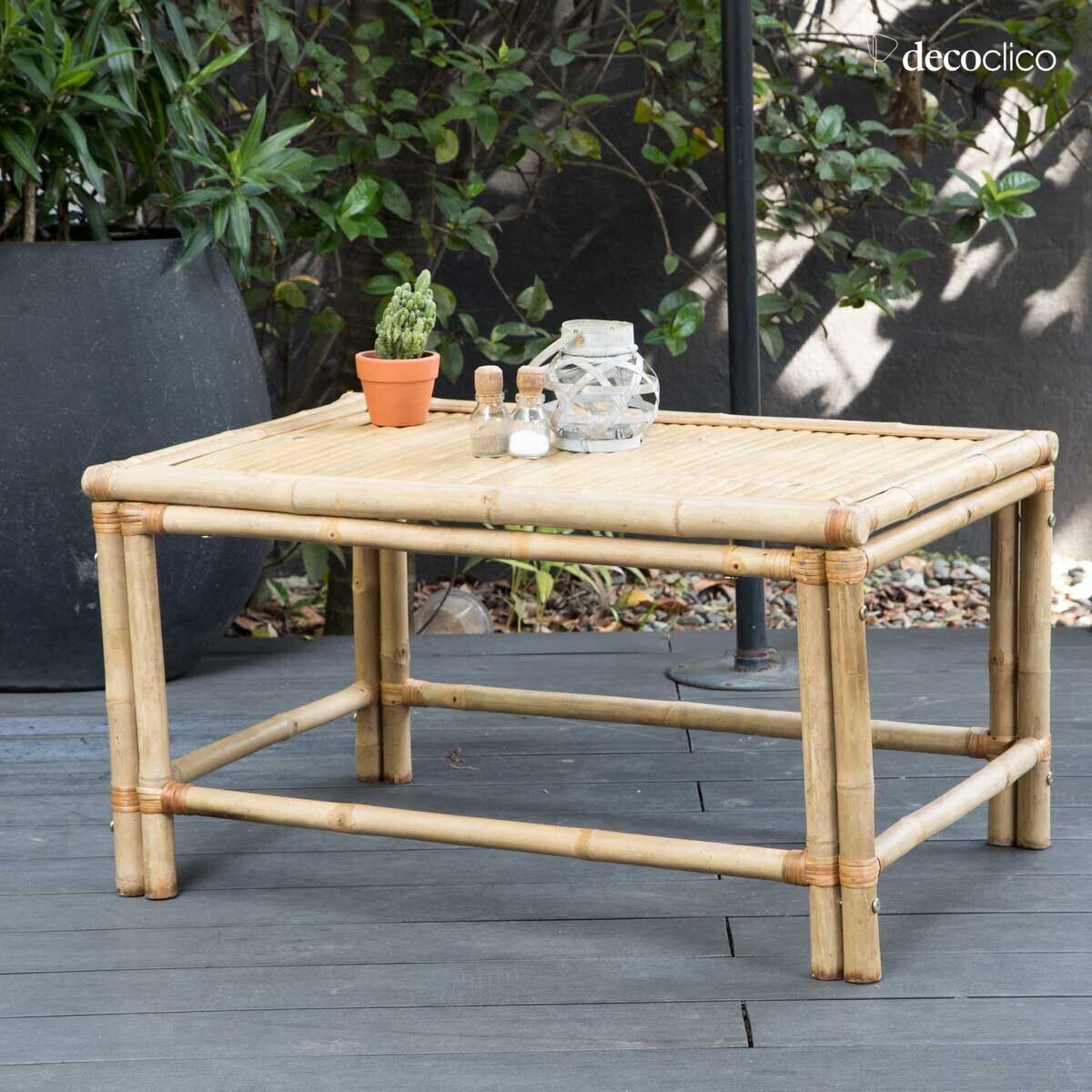 Rectangular coffee table in natural bamboo Taman