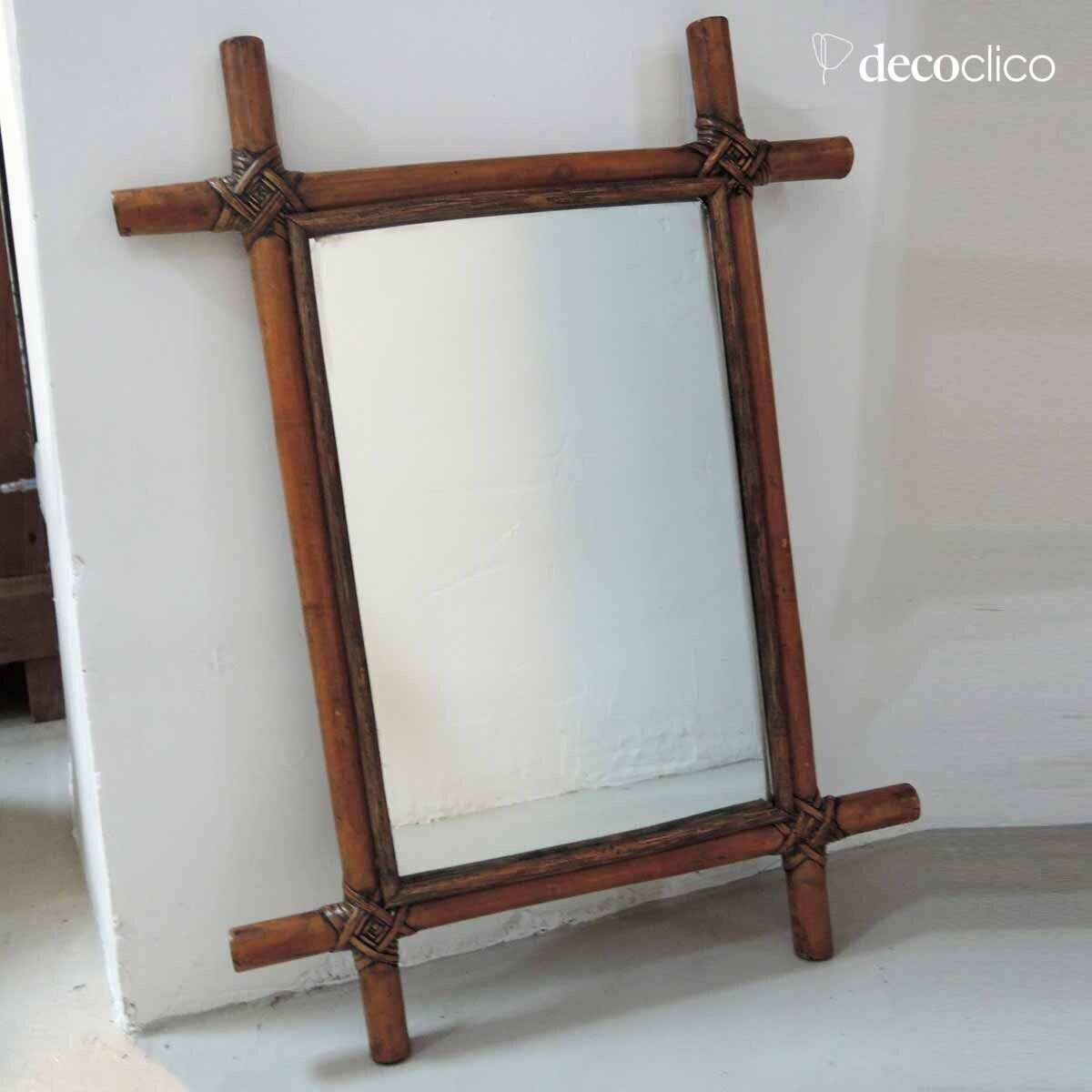 Rectangular rattan mirror 79 x 59 cm  Marcel