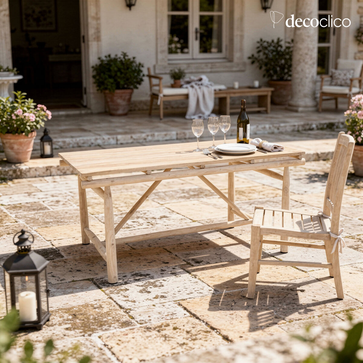 Rectangular teak wood dining table Pepper