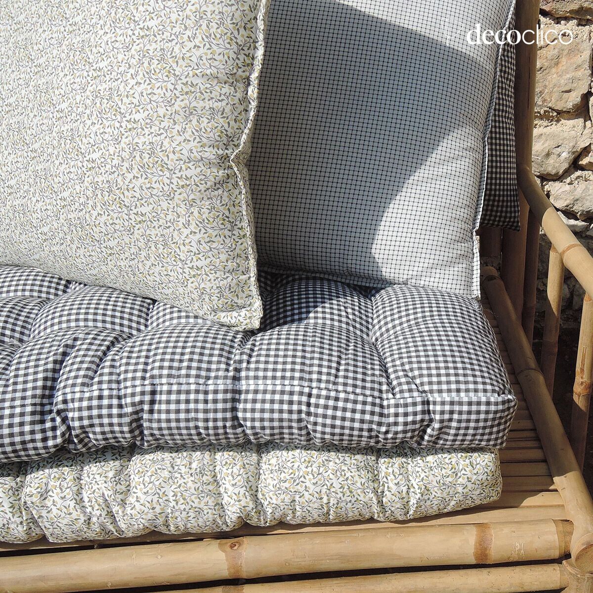 Printed gingham cotton groundsheet 60 x 170 cm Romy