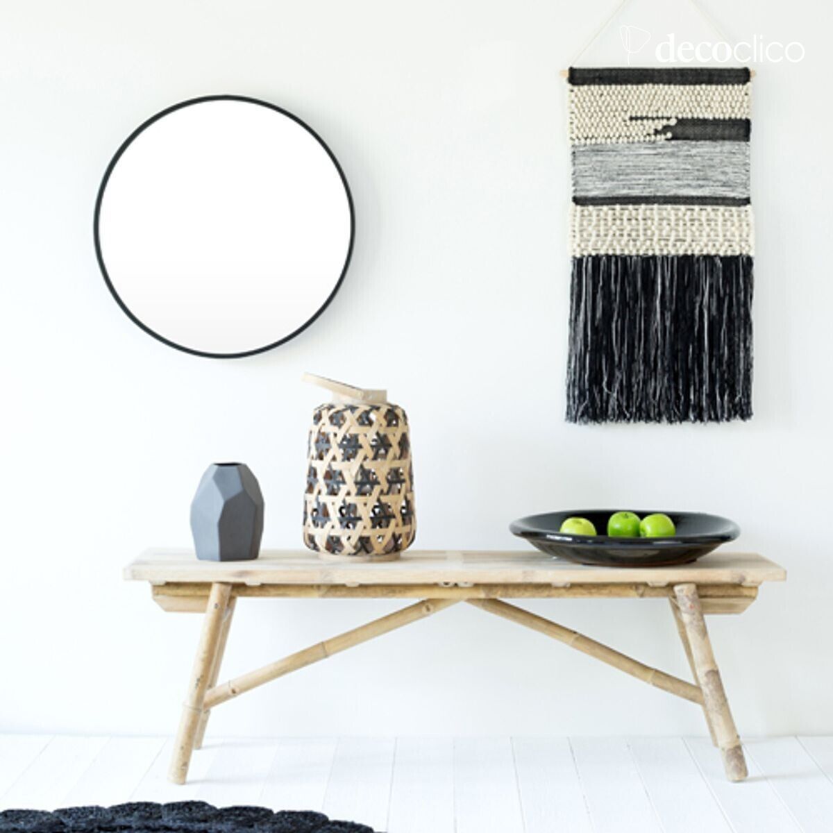 Round black metal mirror 60 cm Soho