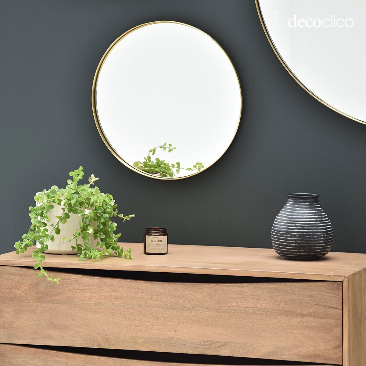 Round brass mirror 40 cm Murat