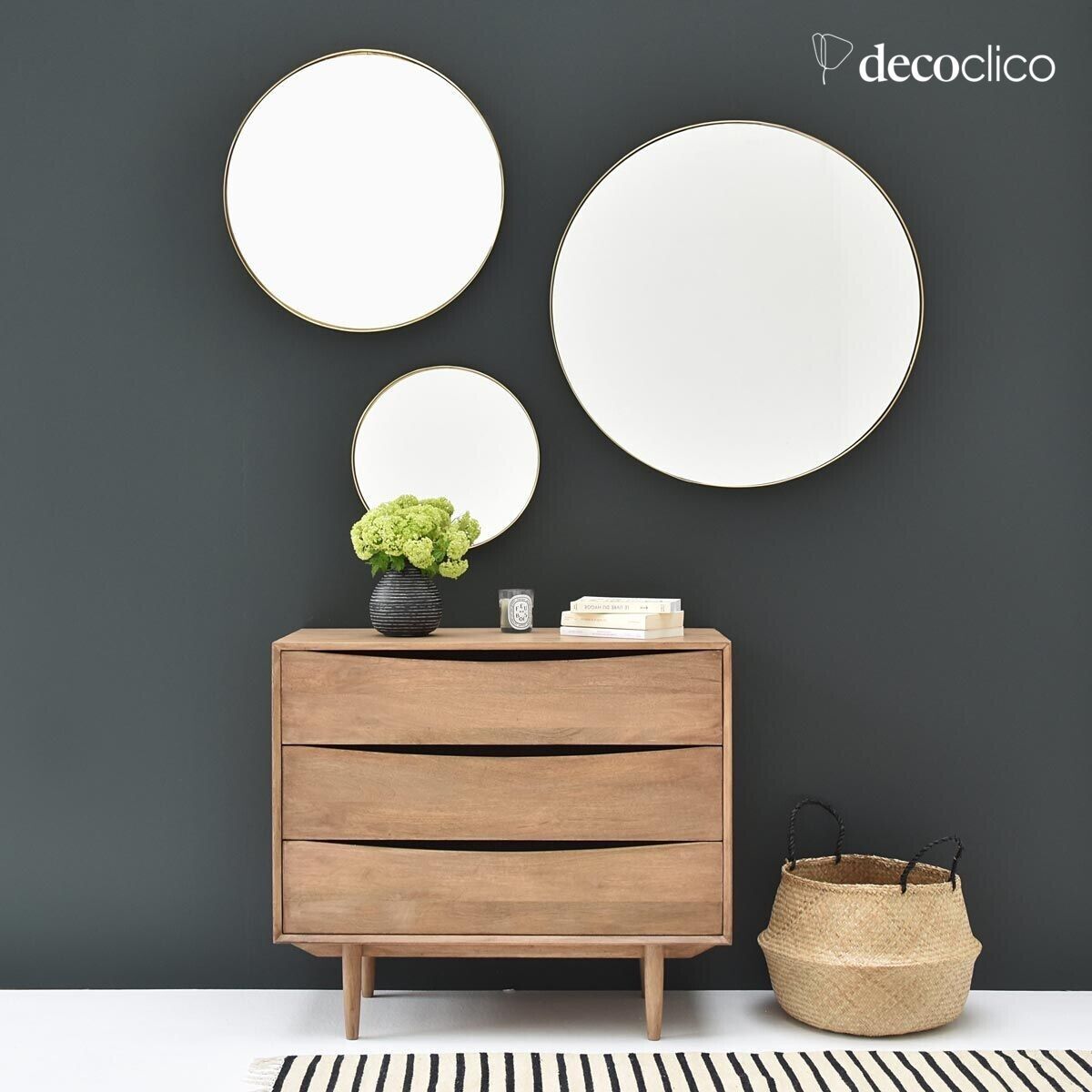 Round brass mirror 80 cm  Murat