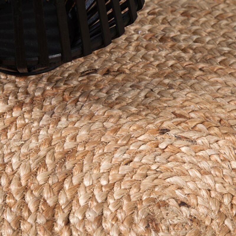 Round hand-woven natural jute mat 120 cm  Moka