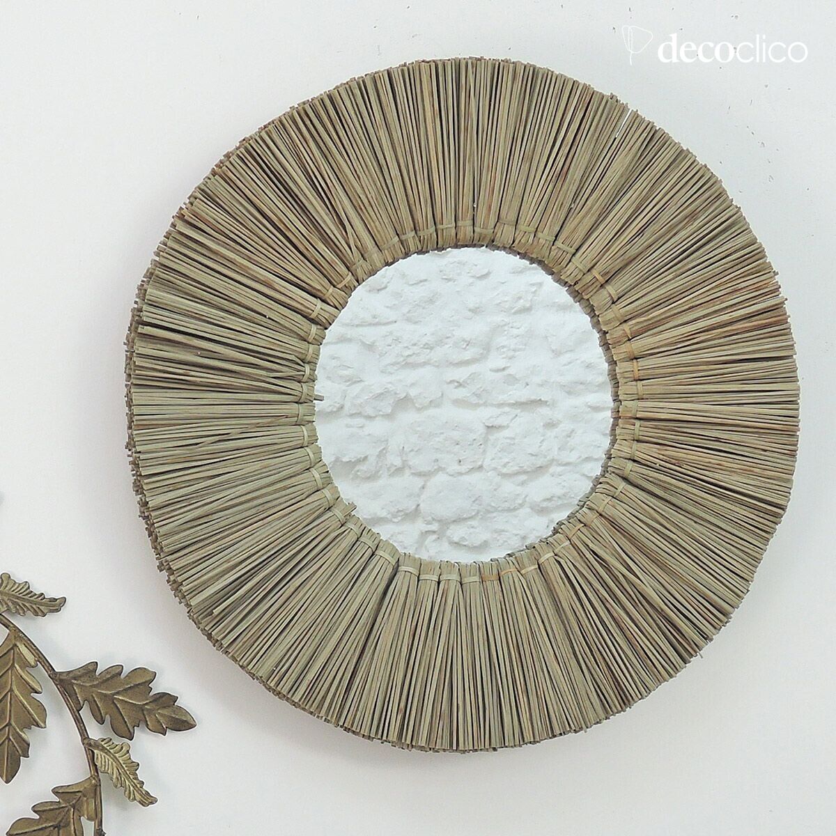 Round mirror in 40 cm mendong straw  Sumba