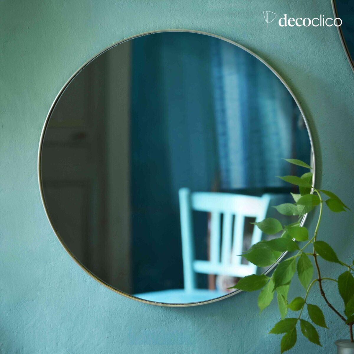 Round mirror in silver-plated brass 40 cm Murat