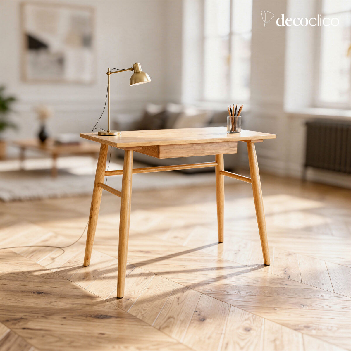 Scandinavian style oak desk with 1 drawer Bloom