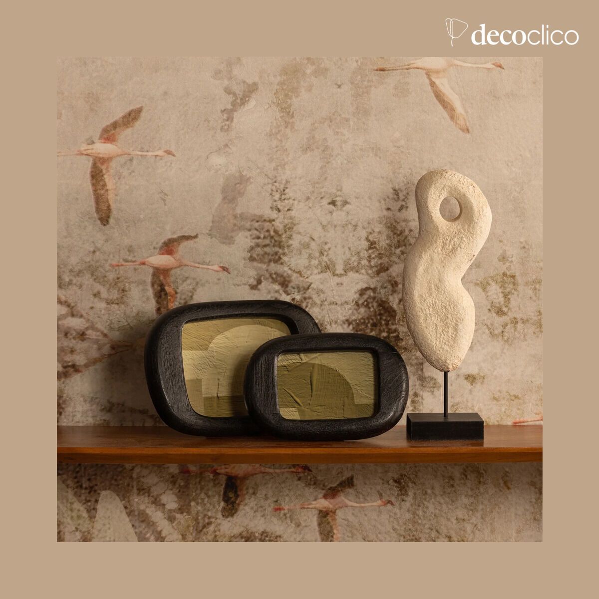 Set of 2 photo frames in black walnut Vertex