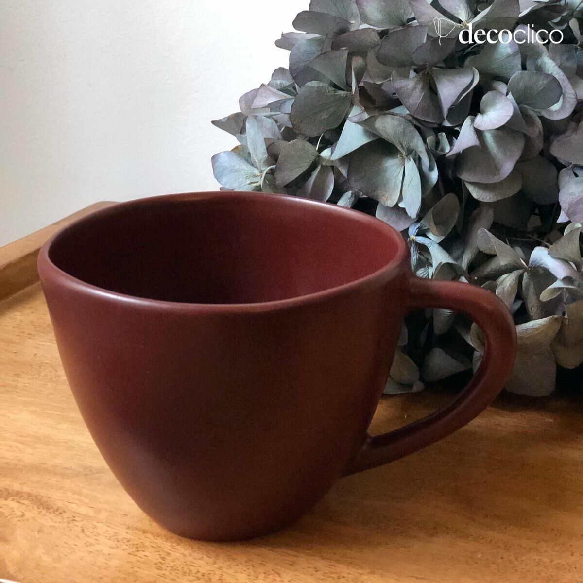 Set of 4 terracotta red ceramic mugs Fjord