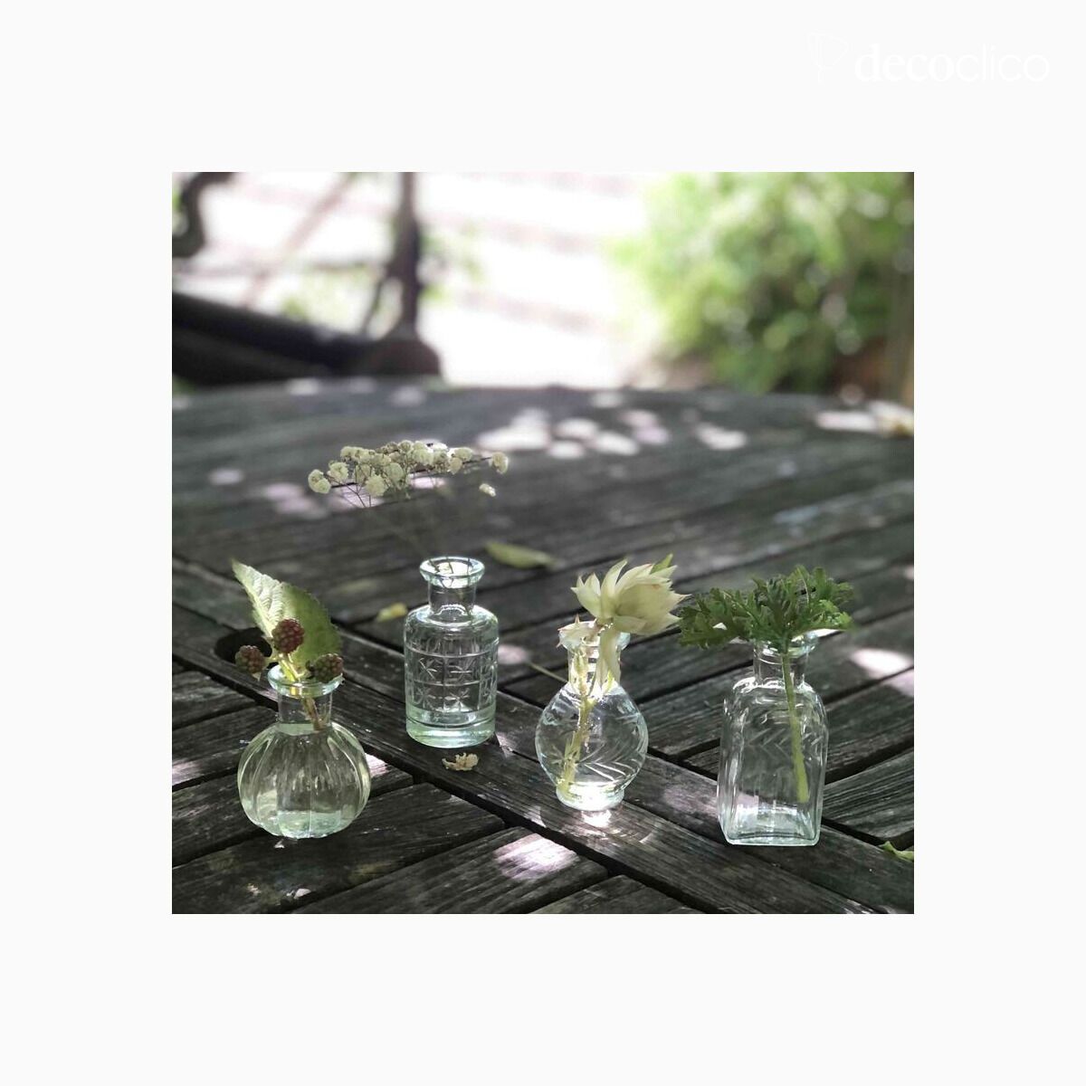 Set of 4 transparent glass bud vases MKG Campagne
