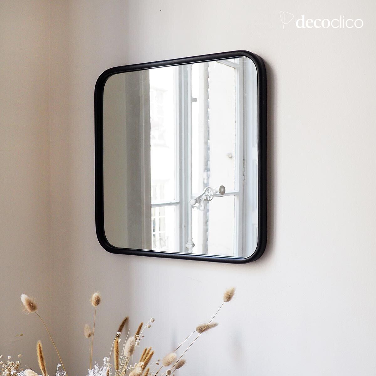 Square black metal mirror 45 x 45 cm Uptown