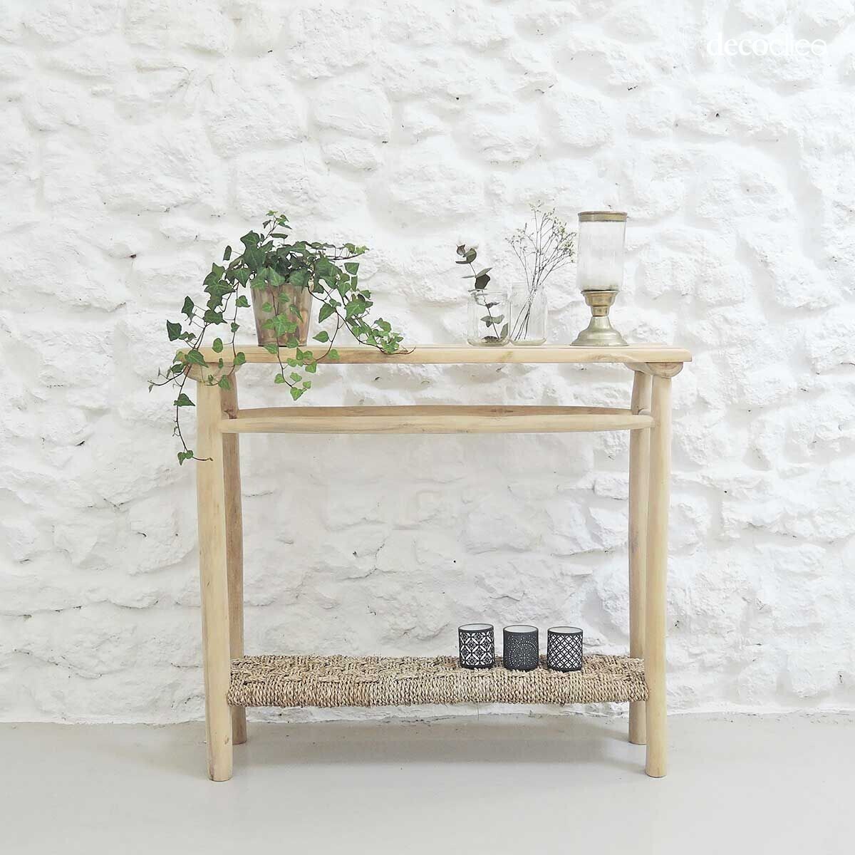 Teak and seagrass console Pepper