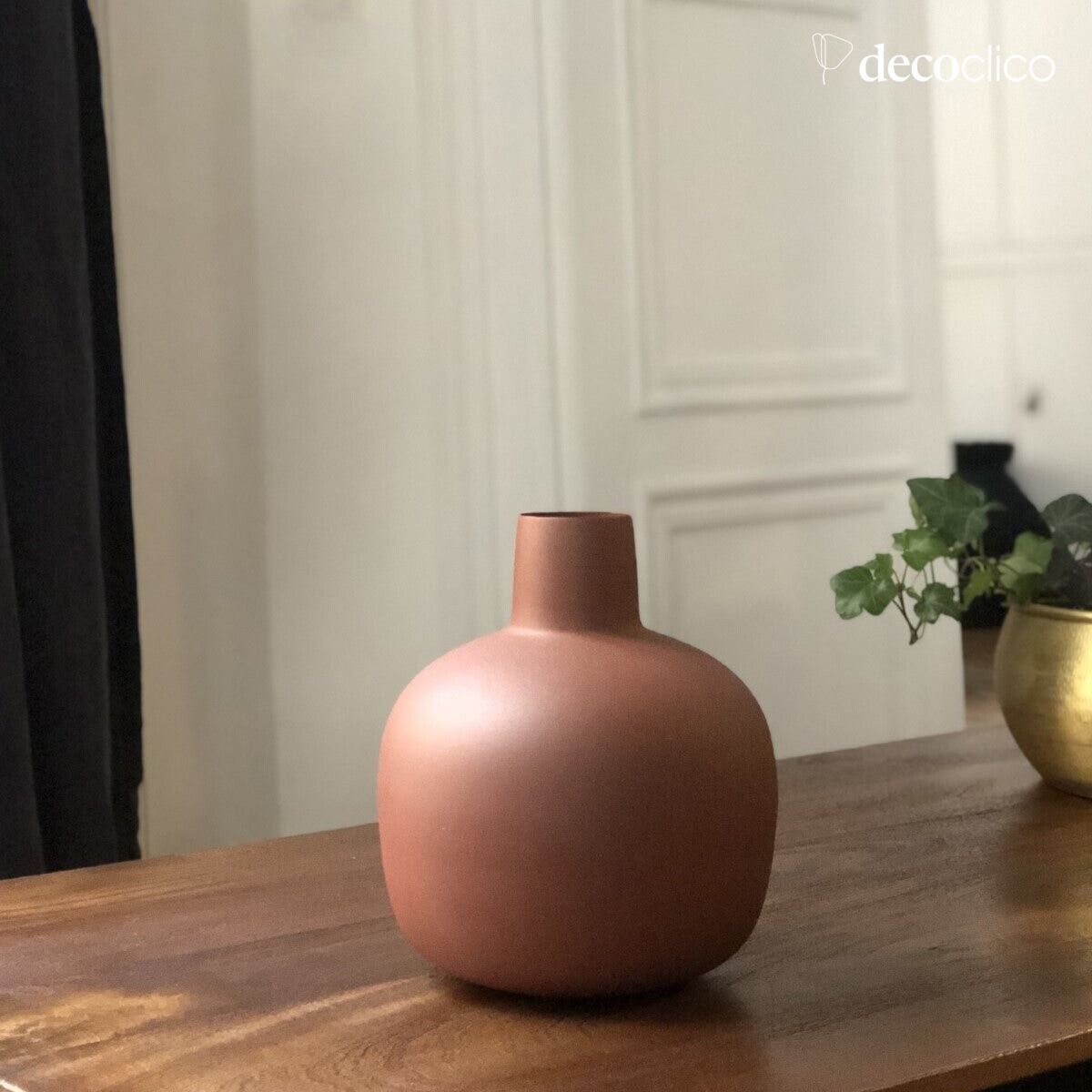 Terracotta metal vase H23.5 cm  Tosca