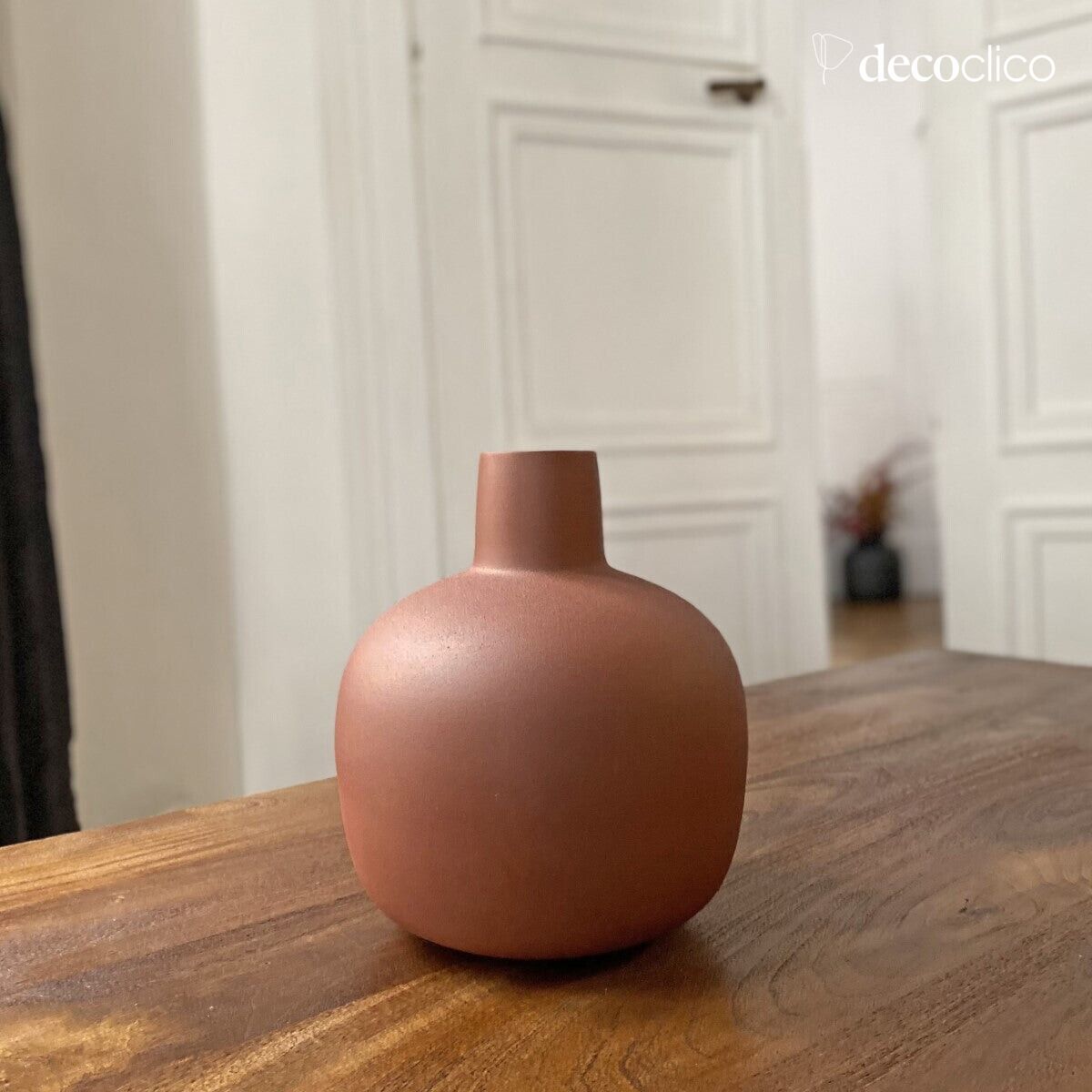 Terracotta metal vase H23.5 cm  Tosca