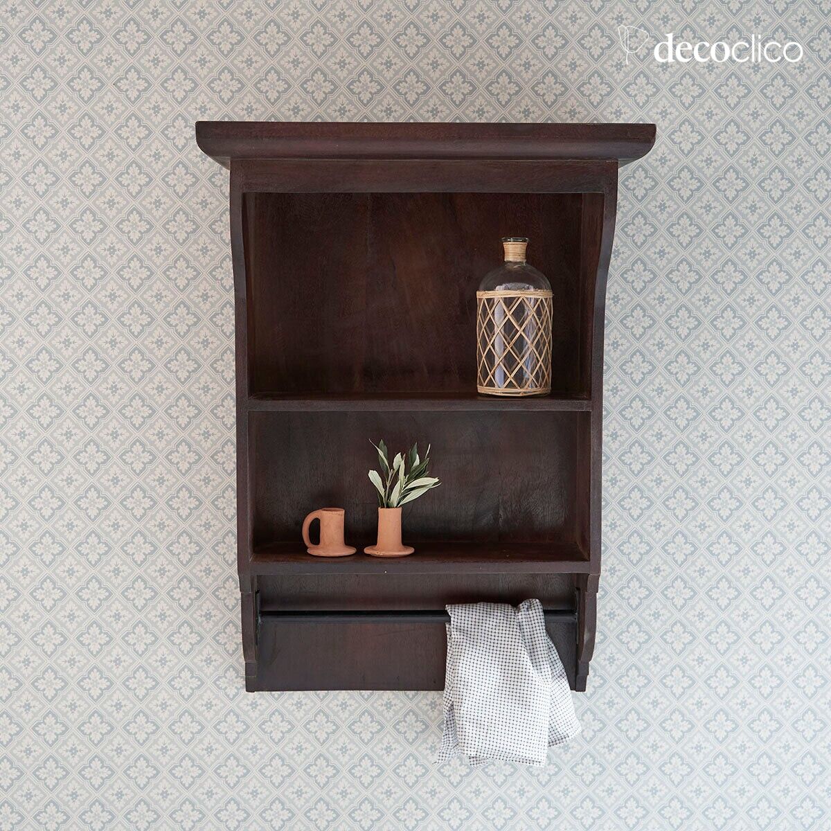 Wall shelf for kitchen storage made from recycled wood Pamir