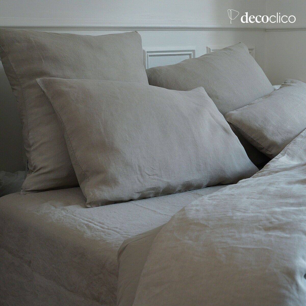 Washed hemp pillowcase Mastic - 50x70cm Douro