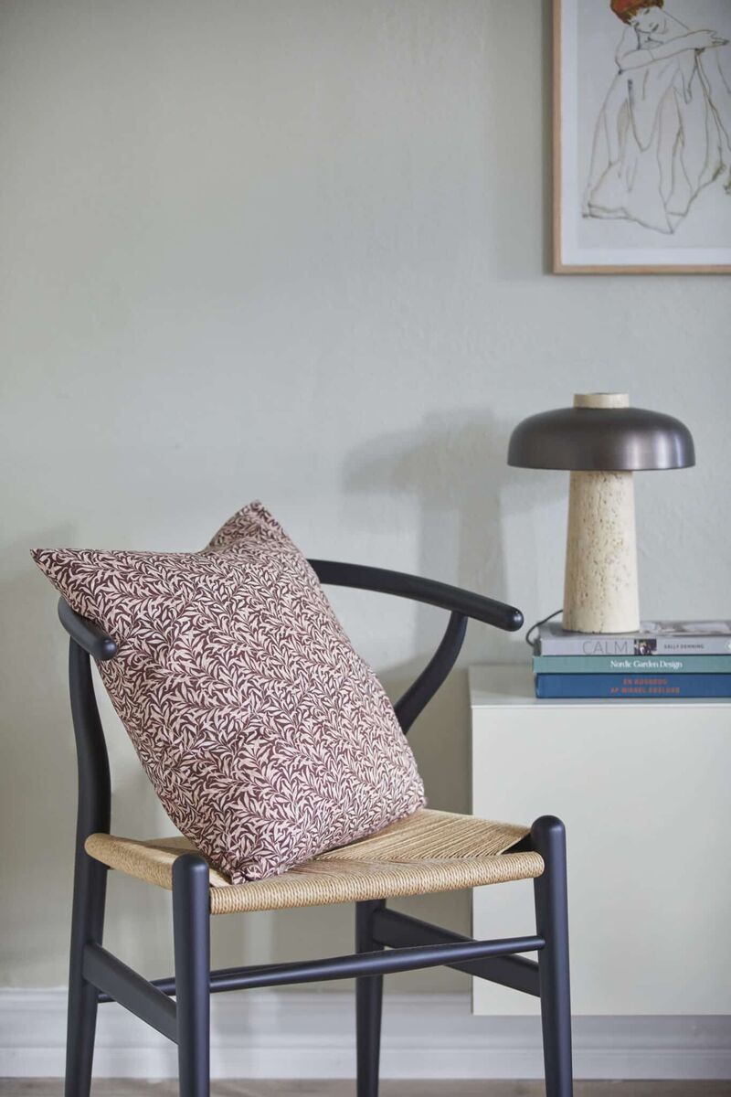 Square cotton poplin cushion Willow chocolat