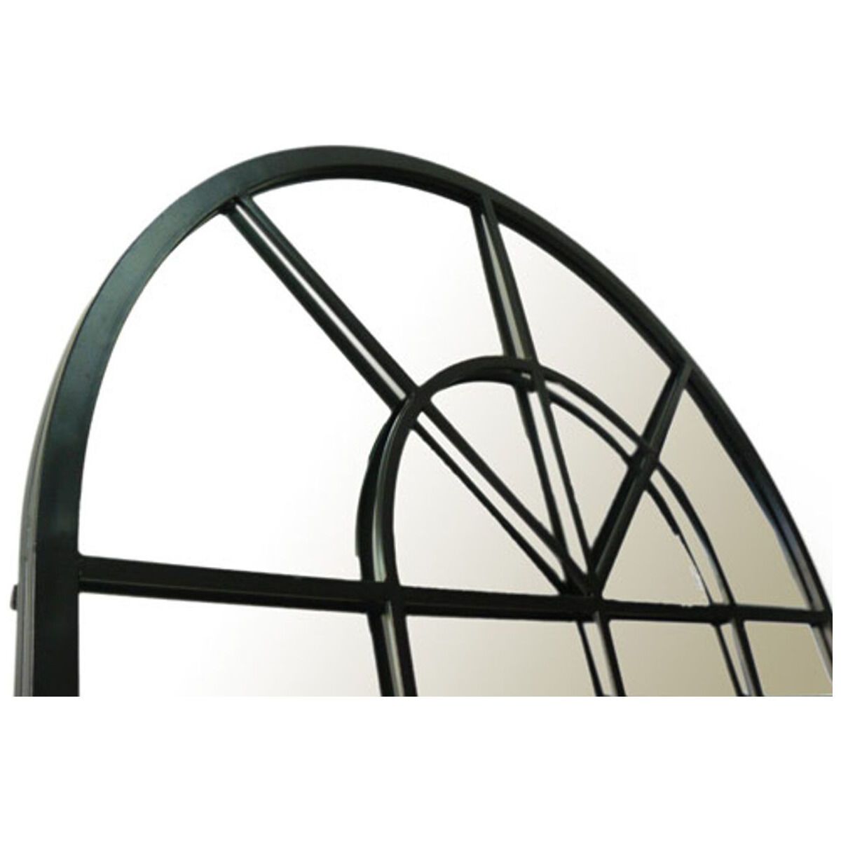 XL black metal arcade mirror 92 x 135 cm Bricklane